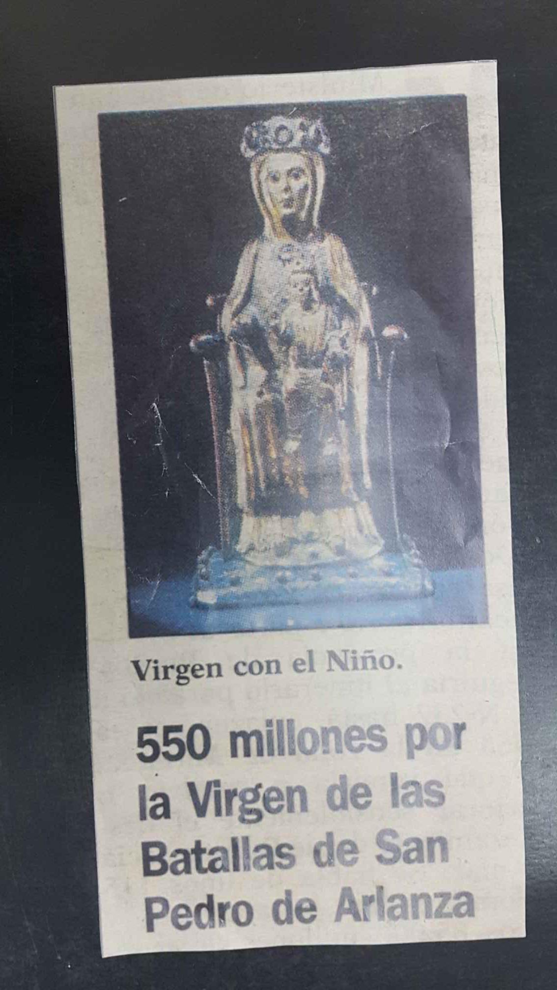 recorte: Virgen con el Niño 50 millones por la Virgen de las Batallas de San Pedro de Arlanza