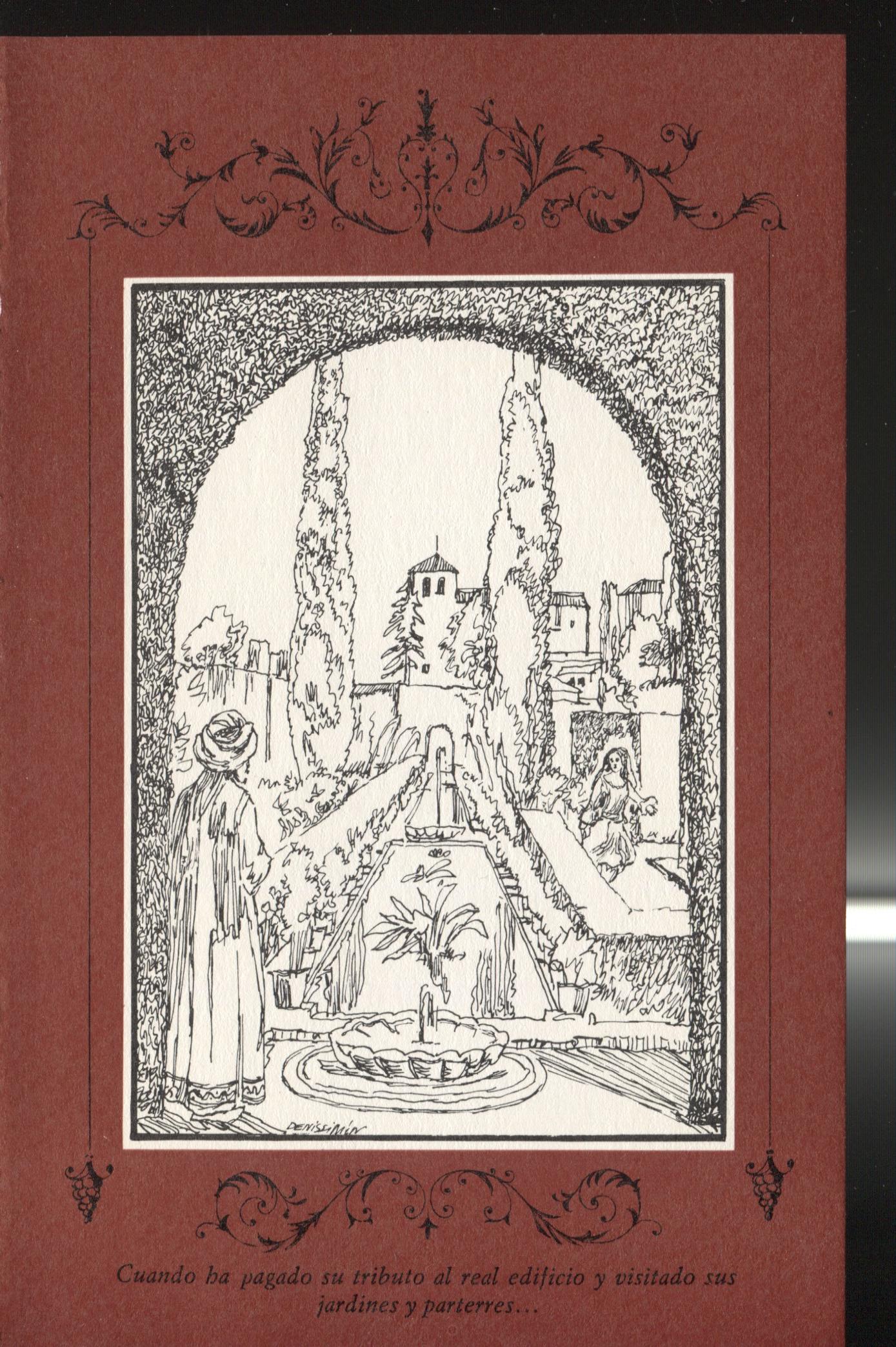 Lamina 2 de Cuentos de la Alhambra ( edicion 1974 ), medida 11 x 17,5 cm)