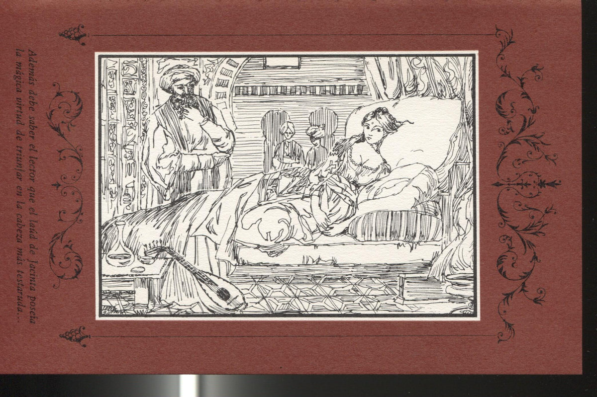Lamina 8 de Cuentos de la Alhambra ( edicion 1974 ), medida 11 x 17,5 cm)
