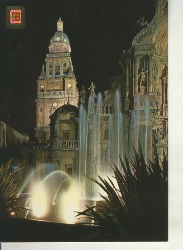 Postal 011650: Fuente plaza cardenal Belluga y catedral de Murcia 
