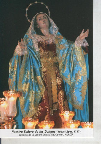 Postal 011738: Virgen Ntra Sra de Los Dolores, iglesia del carmen de Murcia