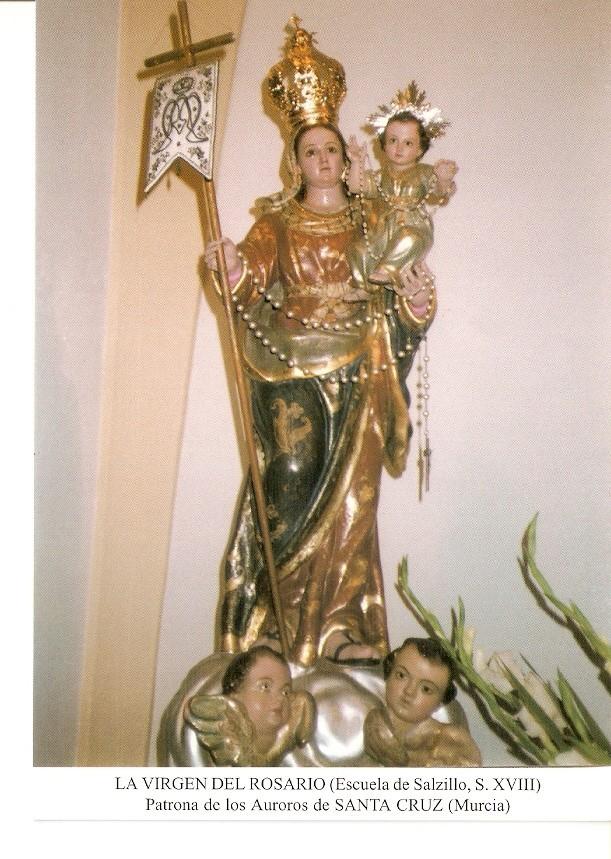Postal 026669 : La Virgen del Rosario (Escuela de Salzillo, S. XVIII), Patrona de los Auroros de Santa Cruz (Murcia)
