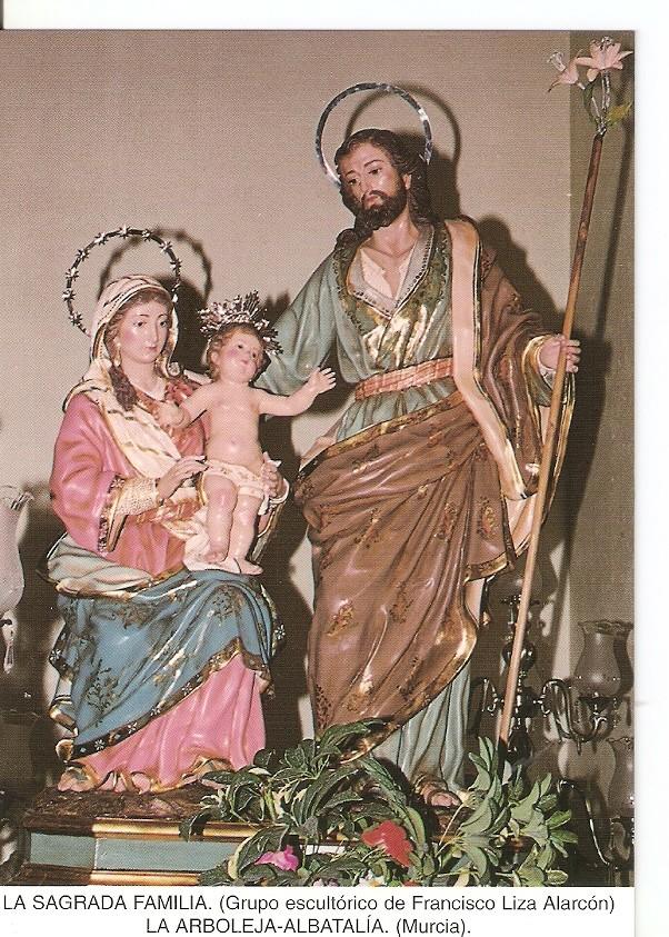 Postal 026920 : La Sagrada Familia (Grupo escultorico de Francisco Liza Alarcon), La Arboleja-Albatalia (Murcia)
