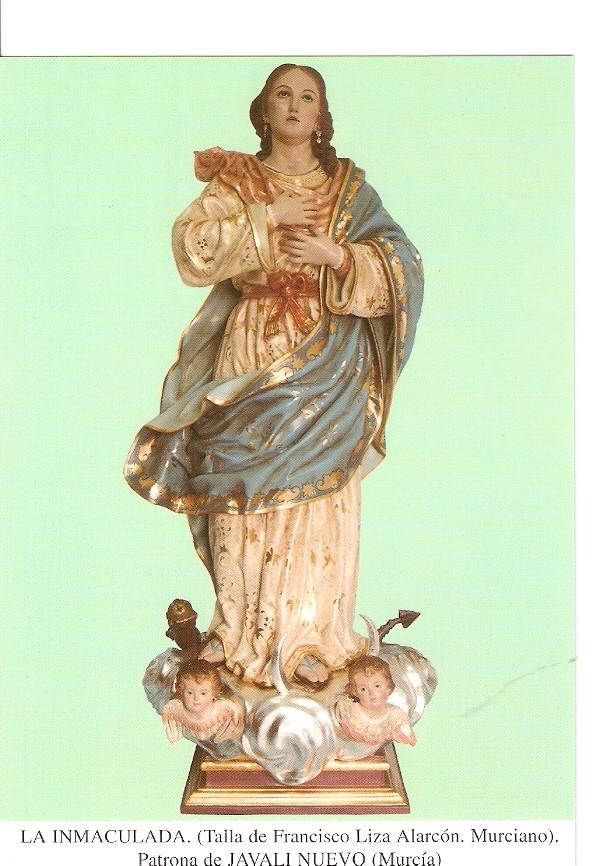 Postal 027236 : La Inmaculada (Talla de Francisco Liza Alarcon. Murciano). Patrona de Javali Nuevo (Murcia)