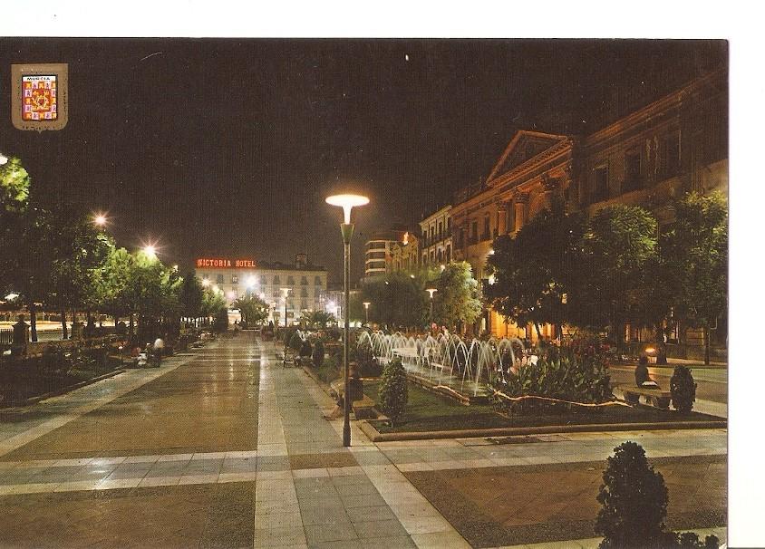 Postal 023662 : Glorieta de España vista nocturna. Murcia