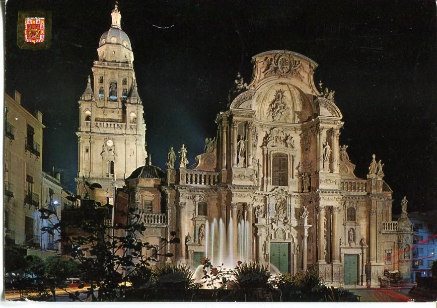 Postal 016784: MURCIA - Vista nocturna de la Catedral de Murcia