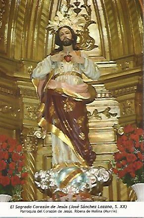 POSTAL 54227: El Sagrado Corazon de Jesus. Ribera de Molina Murcia