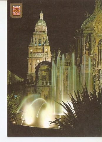 Postal 048114 : Murcia. Fuente de la Plaza del Cardenal Belluga y Catedral