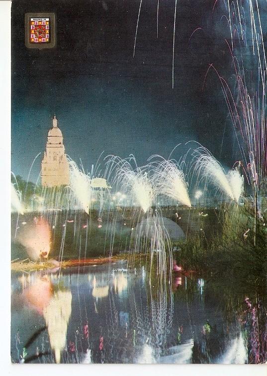 Postal 049510 : Murcia. Fuegos artificiales sobre el Rio Segura