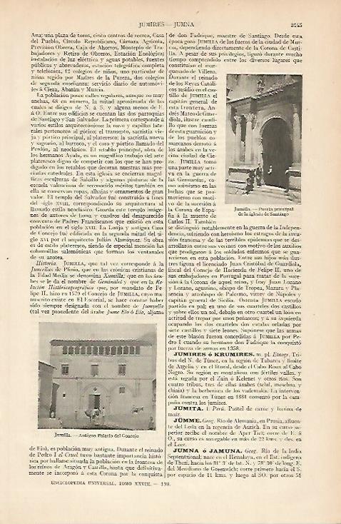 LAMINA ESPASA 6310: Palacio del Concejo e Iglesia de Santiago de Jumilla Murcia