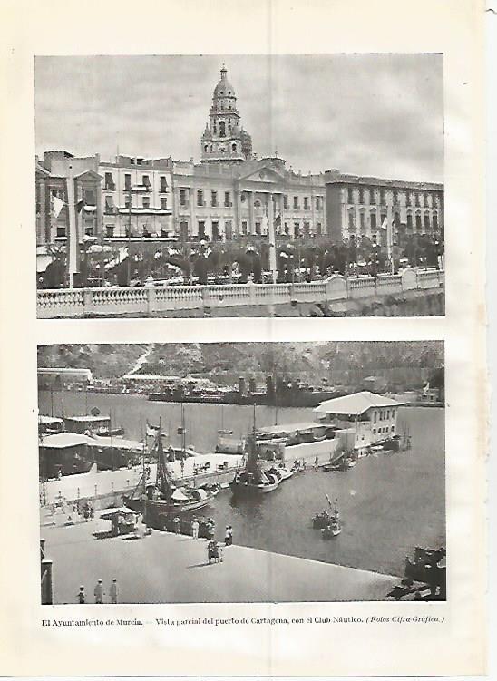 LAMINA GEOGRAFIA 0404: Ayuntamiento de Murcia y puerto de Cartagena