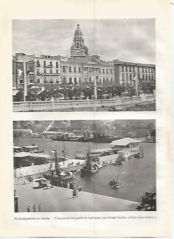LAMINA GEOGRAFIA 0404: Ayuntamiento de Murcia y puerto de Cartagena
