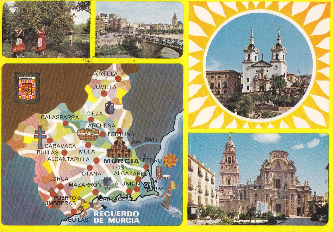 Postal 61173 : Murcia. Huertanas - Puente viejo Santuario Ntra. Sra. De la Fuensanta. Catedral