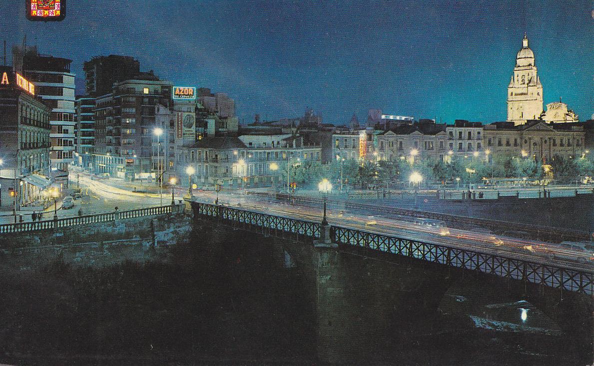 Postal 61393 : Murcia Puente viejo y Gran via y glorieta de España