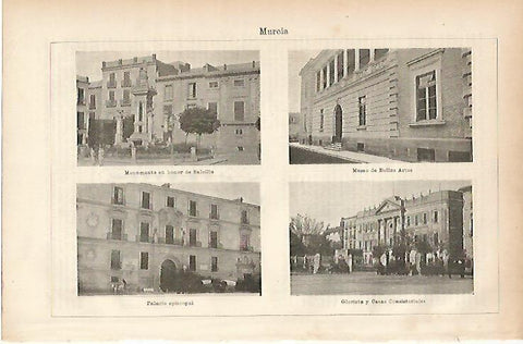 LAMINA ESPASA 11536: Vistas de Murcia