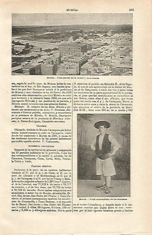 LAMINA ESPASA 24537: Vista de la ciudad de Murcia