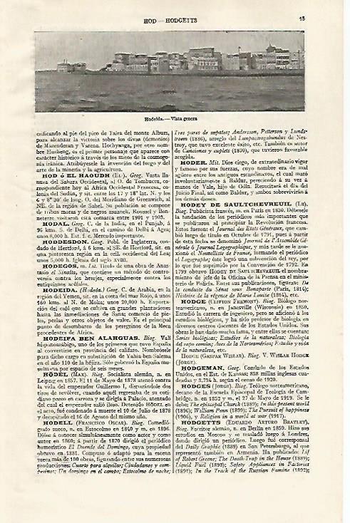 LAMINA ESPASA 30194:  Vista general de Hodeida Arabia