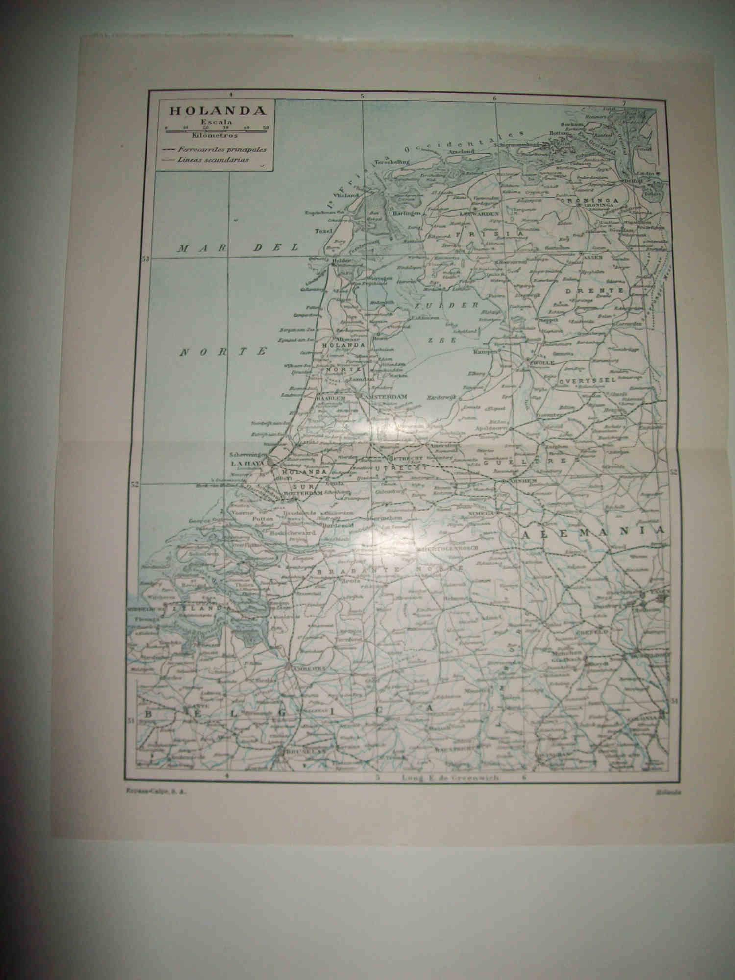 LAMINA ESPASA 30200: Mapa de Holanda