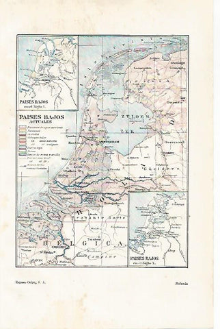 LAMINA ESPASA 30201: Mapa  de los Paises Bajos