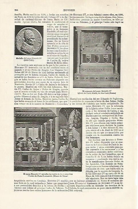 LAMINA ESPASA 30227: Monumento del papa Honorio IV