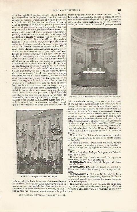 LAMINA ESPASA 30230: Capilla de los reos de muerte de la prision de Madrid