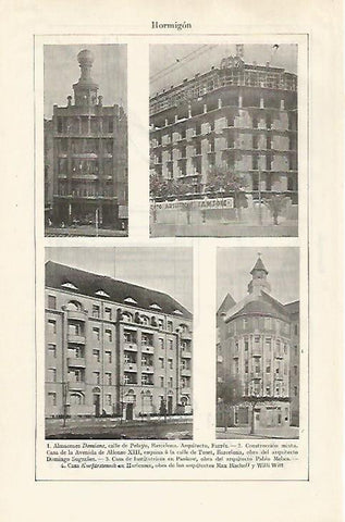 LAMINA ESPASA 30233: Almcenes Damians y Casa Sugranyes en Barcelona Casa de Institutrices en Pankow y Casa Kurfursteneck en Harlensee