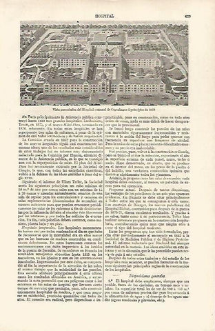 LAMINA ESPASA 30244: Hospital Comunal de Copenhague en 1870