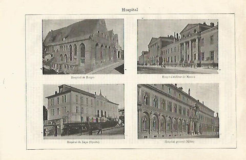 LAMINA ESPASA 30251: Hospital de Burgos Moscu Milan y Oporto