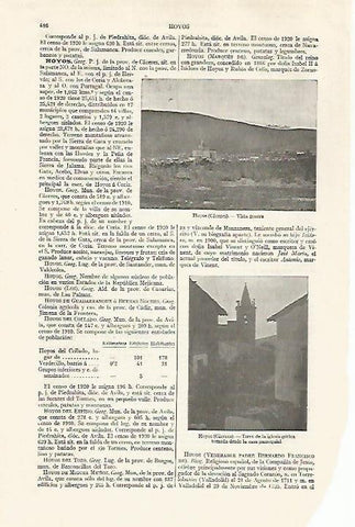 LAMINA ESPASA 30255: Vista y Torre de la iglesia de Hoyos Caceres