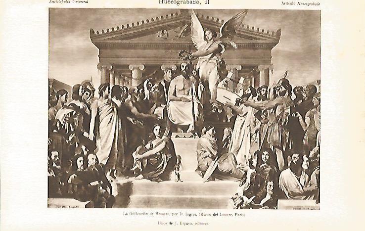 LAMINA ESPASA 30260: La deificacion de Homero por D. Ingres