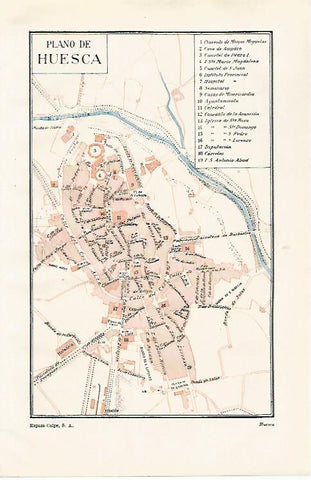 LAMINA ESPASA 30273: Plano de Huesca