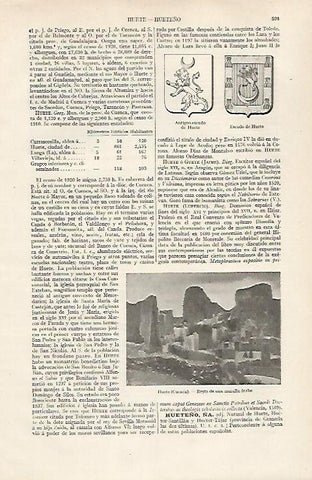 LAMINA ESPASA 30282: Escudos y muralla arabe de Huete Cuenca