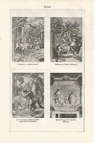 LAMINA ESPASA 30285: Grabados de Furero Schongauer y Schiaffino