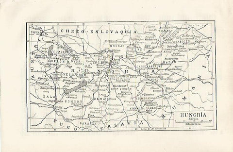LAMINA ESPASA 30292: Mapa de Hungria