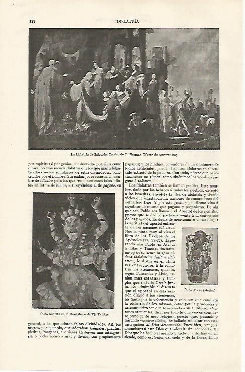 LAMINA ESPASA 30313: La idolatria de Salomon por Bramer