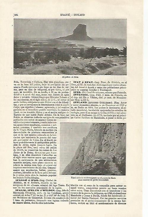 LAMINA ESPASA 30315: El peñon de Ifach Alicante