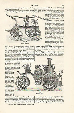LAMINA ESPASA 30338: Bomba de mano y de vapor contra incendios
