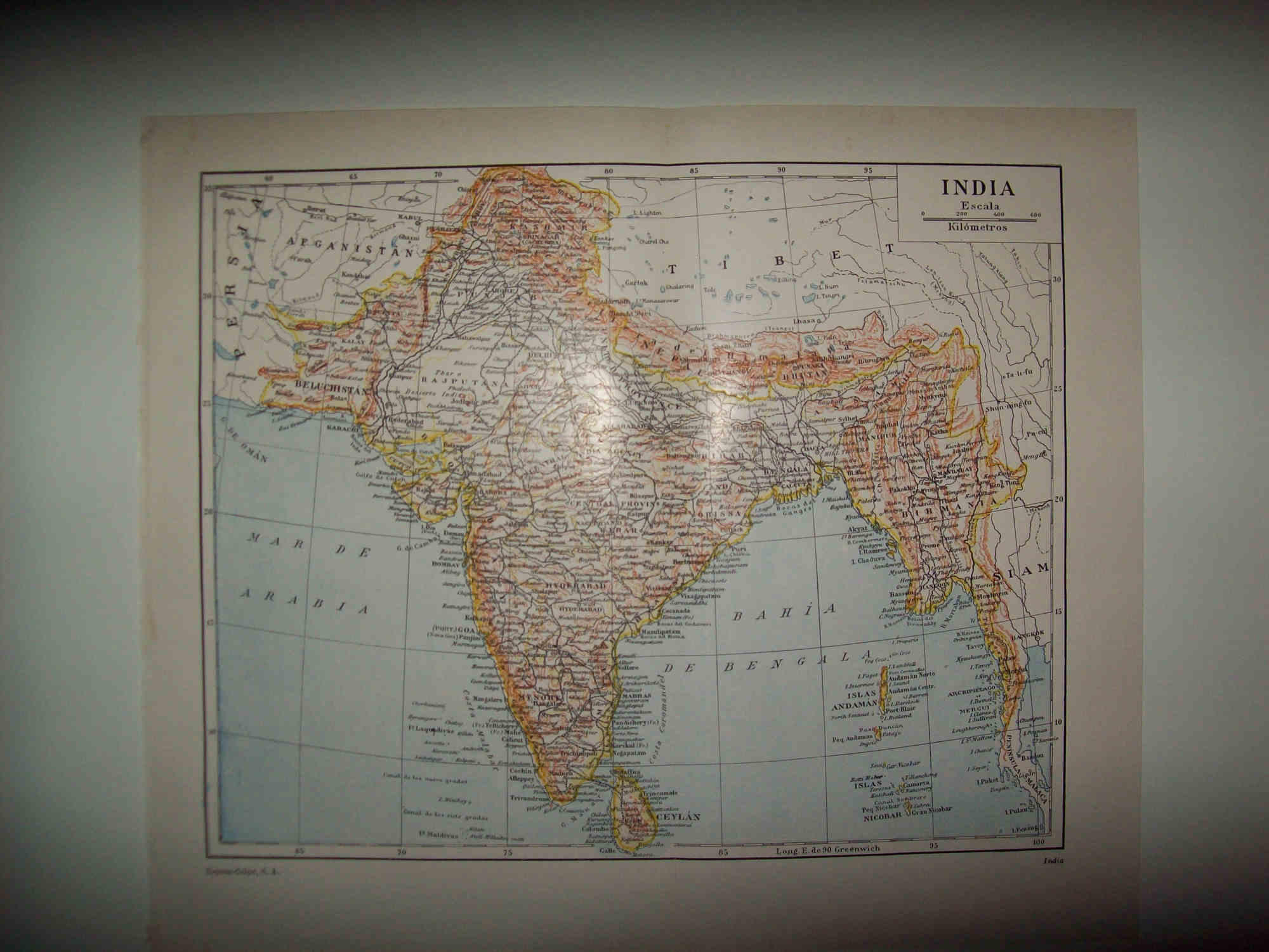 LAMINA ESPASA 30343: Mapa de la India