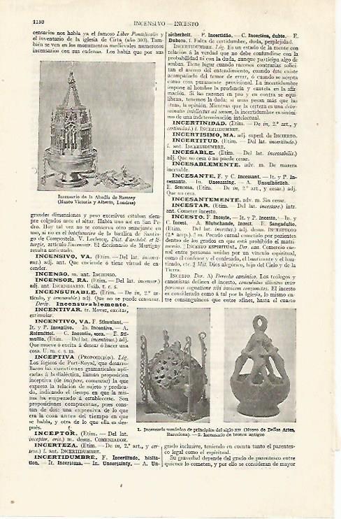 LAMINA ESPASA 30344: Incensarios