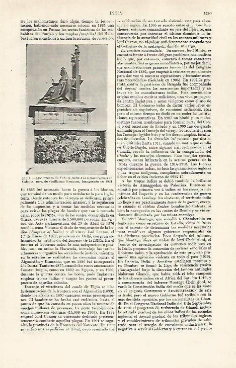LAMINA ESPASA 30355: Monumento de Toda la India a la Reina Victoria en Calcuta
