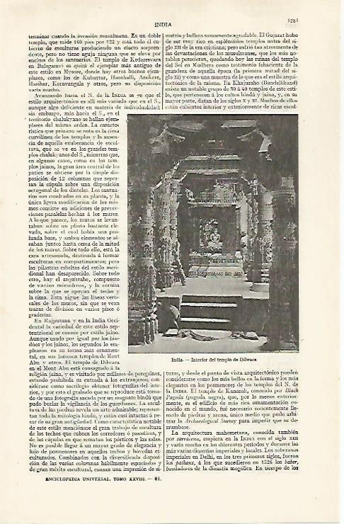LAMINA ESPASA 30356: Templo de Dilwara India