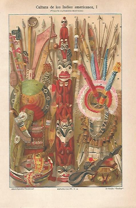 LAMINA ESPASA 30359: Cultura de los indios americanos