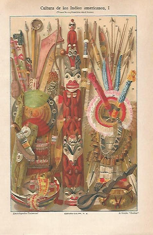 LAMINA ESPASA 30359: Cultura de los indios americanos