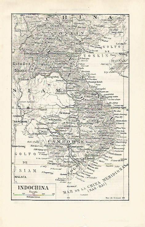 LAMINA ESPASA 30365: Mapa de Indochina