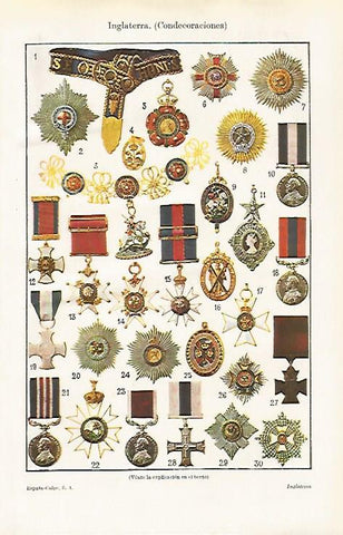 LAMINA ESPASA 30388: Condecoraciones de Inglaterra