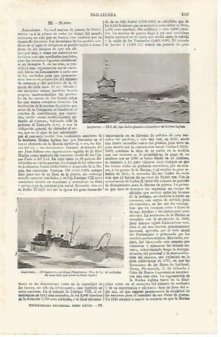 LAMINA ESPASA 30392: Submarinos de la flota inglesa