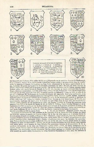 LAMINA ESPASA 30396: Escudos de los reyes de Inglaterra