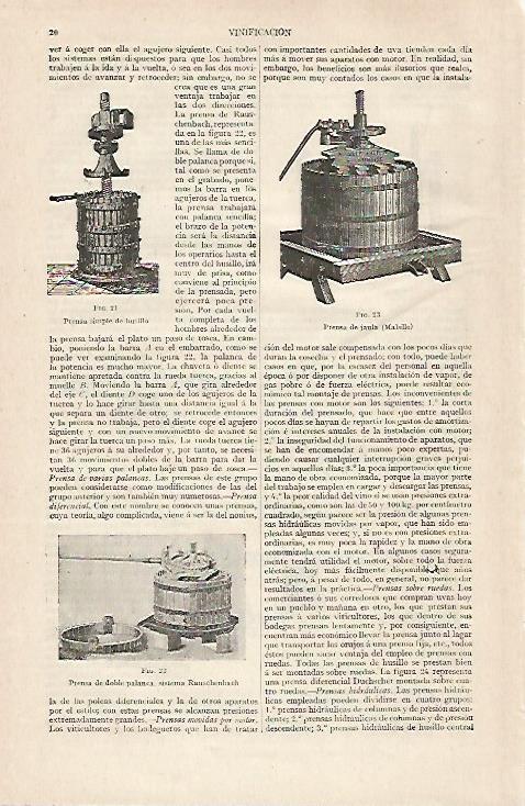 LAMINA ESPASA 30409: Prensas de uva