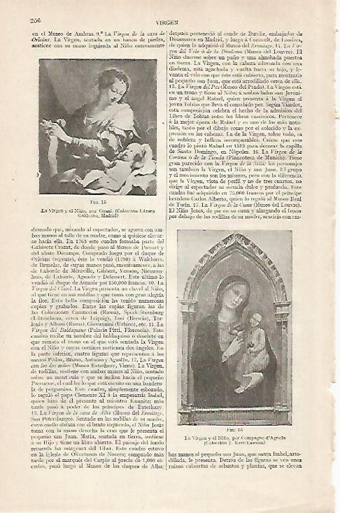 LAMINA ESPASA 30424: La Virgen y el Niño por Cirani y D Agnolo