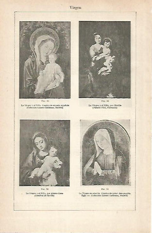 LAMINA ESPASA 30428: La Virgen y el Niño por Galdeano Murillo y Alonso Cano